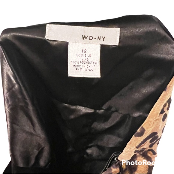 WD.NY Silk / lace cheetah print long skirt 12 - Picture 4 of 4